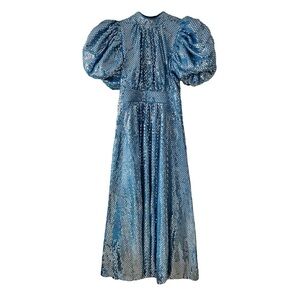 ROTATE Blue Sequin Maxi Dress.